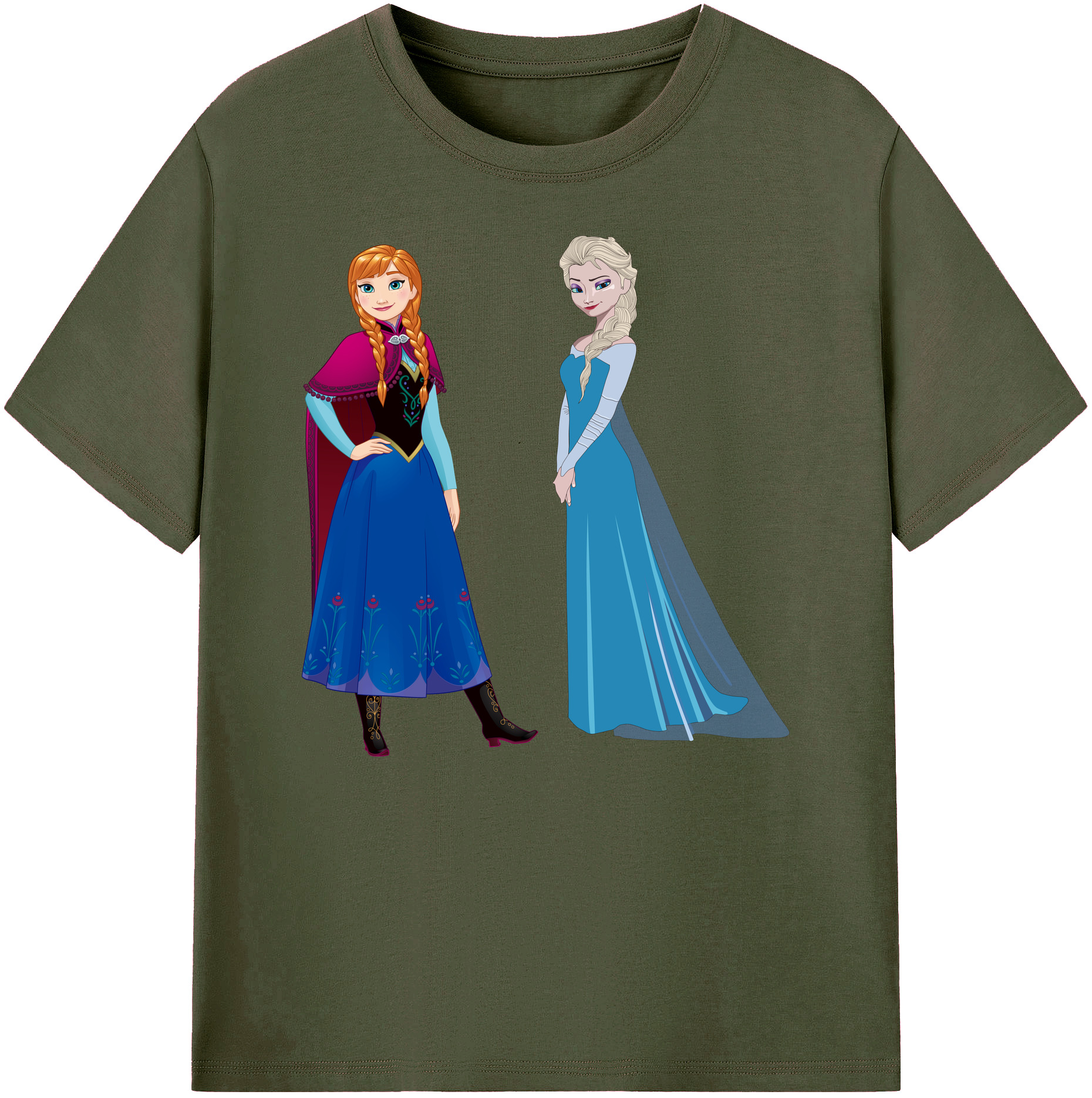 （画像用） アナと雪の女王 アンナ エルサ Frozen Anna Elsa 綿100％ メンズ半袖Tシャツ｜肌触りやわらか＆通気性
